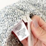 Lou & grey Blue White Open Knit Cold Shoulder Dolman Sleeve Sweater Sz XS Photo 3