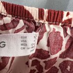 Mango MNG Woman Red Beige Animal Print Cotton Puff Sleeve Mini Dress Size 4 New Photo 7