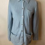 Salvatore Ferragamo  | vintage light blue cashmere collared cardigan sweater S Photo 0
