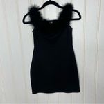 NBD Revolve X Marisole Off Shoulder Feather Trim Mini Black Dress Size XS Photo 8