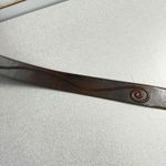 Jennifer Graham Leather Belt Womens Medium Brown Brass Buckle Embossed Boho 1.75 Photo 3