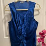 Violet+Claire Navy Blue Ruffle Blouse Sleeveless Top Size XL Photo 3