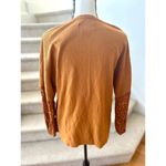 Anthropologie  Marigold Orange Waffle Knit Floral Sleeve Blouse Photo 2