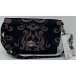 Demdaco Lilly Bit Damask Diaper Shoulder Bag Wristlet/Clutch Cross Body‎ Brown Photo 1