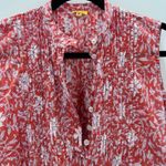 Roberta Roller Rabbit Red Floral Sleeveless Button Up Tunic Tank Dress Size Med Photo 2