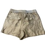 Loft Champagne Shimmer Pleated Tie Waist Shorts Photo 4