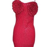 Stella Laguna Beach Sequin Mini Dress Party Cocktail Red Floral S Photo 0