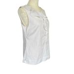 Semantiks women's size small white sleeveless ruffle front tank top blouse shirt Photo 1