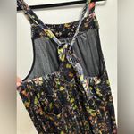 Natural Life  Velvet Dakota Tie Overalls Jumpsuit in Black Floral Stems - Size XL Photo 6