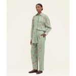 Agua Bendita Florecer Honeysuckle Trousers Hand Embroidered 100% Linen Photo 10