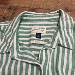 Universal Threads Universal Thread Women's White Green Stripe Linen Blend Button Up Shirt Sz M Photo 4