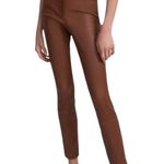 Theory Womens Brown Lambskin Leather High Waist Ankle Skinny Jeans Photo 1