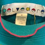 Vintage Belvedere Teal Patterned 90s Artsy Sweatshirt Size Medium Blue Photo 3