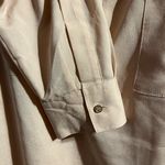 Calvin Klein  Pale Blush Shimmery‎ Half Front Zip Long Sleeve Blouse Size Large Photo 3