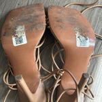 ASOS DESIGN Nina Strappy Tie High Heel Sandals | Beige | US 7 Wide Photo 4