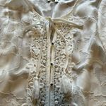 Daniel Rainn Size Small White Semi-Sheer Tunic Sleeveless Top Lace Crocheted Photo 7