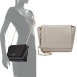 Furla Ginevra Leather Mini Crossbody Bag Sabbia Beige Gray Gold Chain Photo 1