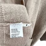 Loft M Cardigan Sweater Knit Rabbit Hair Blend Tan Luxury Basic Oversized V Neck Photo 4