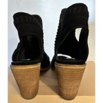 Steve Madden  Black Macro Suede Cutout Block Heel Bootie Size 8.5 Photo 4