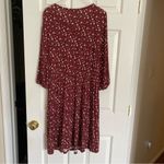 Boden Talia Jersey Maroon Floral Long Sleeve Dress size 8R Red Photo 5