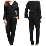 BCBGMAXAZRIA Margery Silver Metallic Shimmer Jumpsuit Photo 7