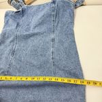 Forever 21 Y2K Denim Bodycon Mini Dress Large Blue Buckles Western Boho Fitted Casual Cute Photo 7