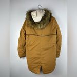 Divided H&M Small Faux Fur Shearling lined Hooded Parka Coat Light Brown Photo 4