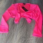 Dolls Kill Hot Pink Wrap Crop Top Size Medium Photo 2