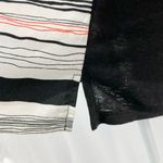 NYDJ New Striped Woven Front Solid Knit Back Short Sleeve Top Size Small Photo 9