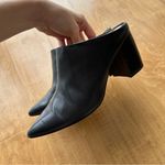 Marc Fisher  MFragni Classic Heeled Pointed Toe Black Leather Mules, Size 9M Photo 1