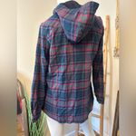 Eddie Bauer Flannel Shirt Jacket Shacket Multi Color Plaid Hooded Lined M Photo 7