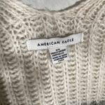 American Eagle Sweater Knit Shrug with Tassels Neutral Color Block One Size Photo 4