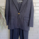 Talbots  Vintage Pure Wool Charcoal Grey 2Piece Pant Suit Blazer Jacket 8 Photo 0