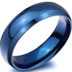6mm Blue Stainless Steel Ring Photo 0