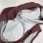 Cupshe Brown Ribbed Cutout Side One Shoulder One-Piece Swimsuit NWT Medium M Photo 2