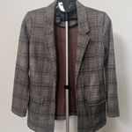 Rachel Zoe  Women’s Fall Blazer Size Med Very GUC Jacket Open Front Black White Photo 0