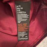 Topshop Burgundy Crushed Velvet Skater Skirt size 6 Photo 5