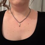 Vintage Sterling Silver Black Pearl Flower Pendant Necklace 925 AK Stamp Photo 2