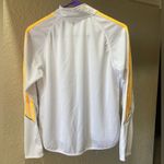 Adidas  White and Orange Quarter-Zip Pullover Photo 1