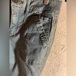 Democracy  Jeans Olive Green, high waist Studded Denim great pockets,frayed hem Photo 4