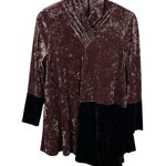 IC by Connie K Crushed Velvet Tunic Top Small Asymmetrical Hem Witchy Whimsigoth Brown Photo 0