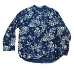Mango Printed Quilted Cotton Jacket Floral print Blue White Sz M/L Photo 2