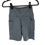 Halara Womens High Waisted Side Pocket Plain Biker Shorts 7'' Dark Jade Gray XS Photo 2