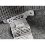 Chico's  Solid Gray Rhinestone Sweater Poncho Drape Sweater Small Medium Photo 4