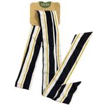 Who What Wear NEW Black White Yellow Striped Wide Leg Jumpsuit Sz Small Pockets Photo 5
