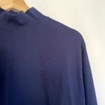 Lands' End navy turtleneck pullover sweater women's size large cotton shirt Blue Photo 1