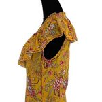 Sonmer Womens Floral Ruffled Sleeveless‎ Maxi Dress Yellow Size Medium NWOT Photo 6