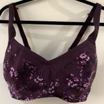 Torrid Active Sports Bra Womens 38F Purple Floral Underwire J Hooks Photo 0