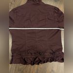Inc International Concepts Burgundy Jacket with Ruffle collar and cuffs Sz L Purple Size L Photo 1