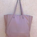 Valentino Garavani Valentino Rockstud peach beige soft smooth leather open shopper tote bag Photo 4
